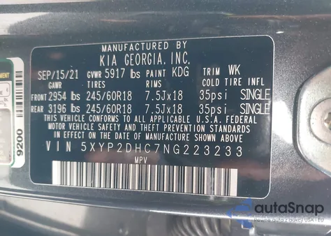 2022 Kia Telluride Lx z USA, uszkodzony, nr VIN 5XYP2DHC7NG223233